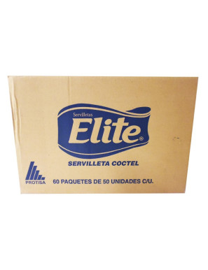 SERVILLETA ELITE COCKTAIL PREMIUM X 50 UN 24CM X 24CM) CAJA X 60