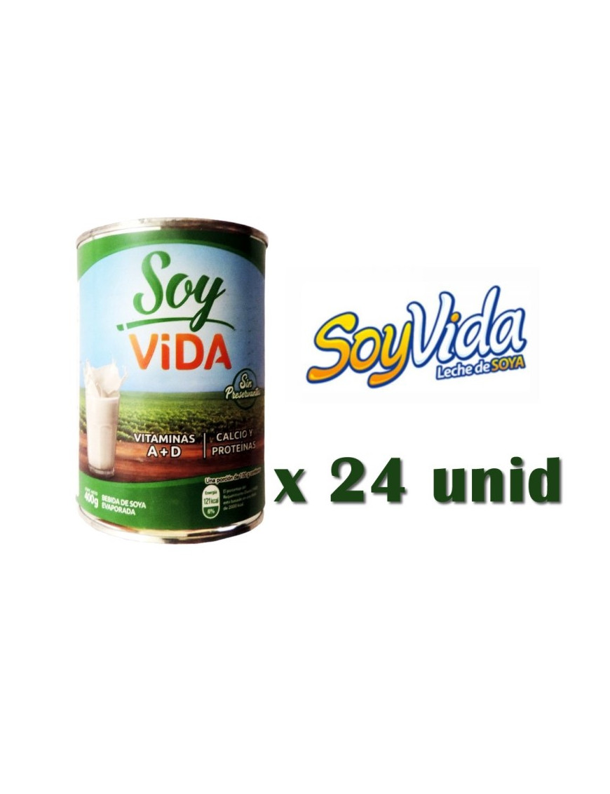 SOY VIDA LECHE DE SOYA LATA X 390 GR  X 24 UN.