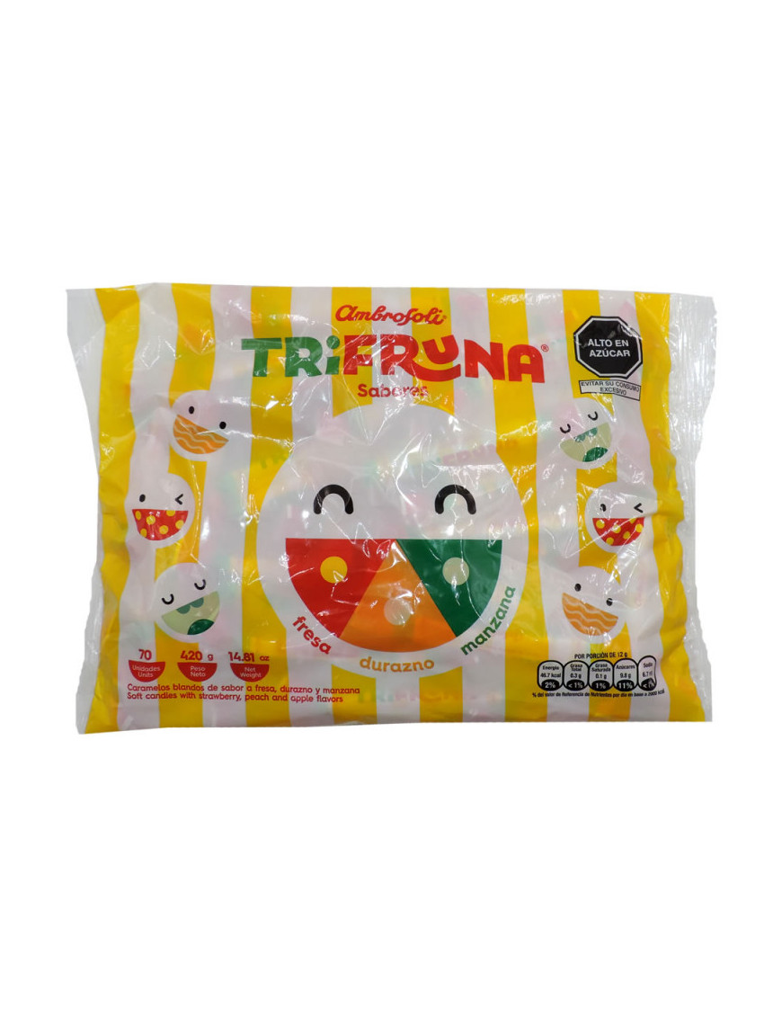 AMBROSOLI TRIFRUNA X 70 UN (420 GR) FRESA-DURAZNO-MANZANA