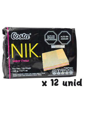 NIK WAFERS SIX PACK X 162 GR FRESA X 12 PACK