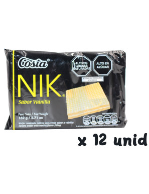 NIK WAFERS SIX PACK X 162 GR VAINILLA X 12 PACK