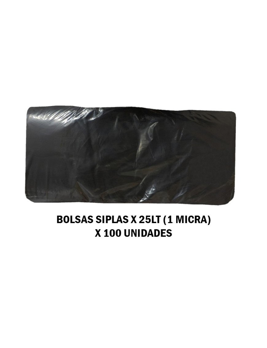 BOLSAS NEGRAS X 25 LT X 100 UN ( 1.2 MICRA ) PLAST