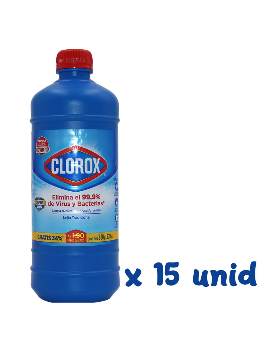 CLOROX LEJIA TRADICIONAL X 636 ML. X 15 UN