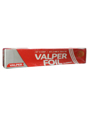 VALPER PAPEL ALUMINIO FOIL 18 PULGADAS X 1000 PIES (457.2 MM X 304.8 MT)