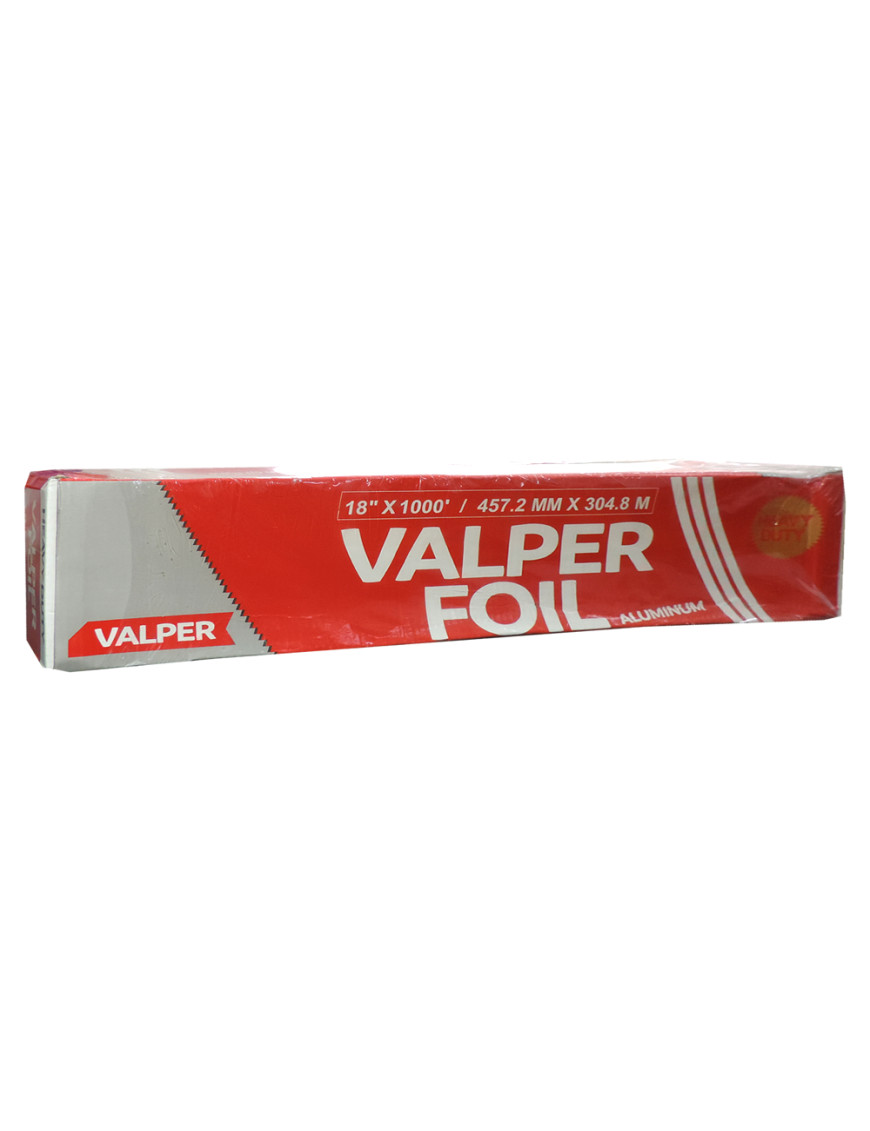 VALPER PAPEL ALUMINIO FOIL 18 PULGADAS X 1000 PIES (457.2 MM X 304.8 MT)