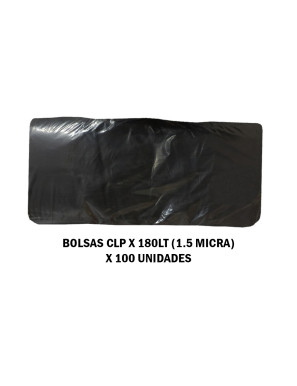 BOLSAS ESP. NEGRAS X 180 LT X 100 UN (1.5 MICRAS) ( 90cm X 130cm ) BASURA/DESECHOS