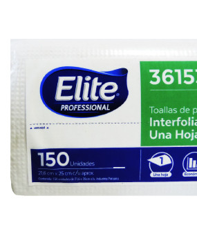 ELITE PAPEL TOALLA INTERFOLIADO UNA HOJA X 150 UN. XL ( 361536 )