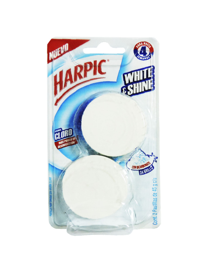HARPIC PASTILLA PARA TANQUE/BAÑO PACK X 2 UN WHITE & SHINE