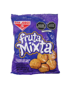 SAN JORGE GALLETAS FRUTA MIXTA X 55 GR