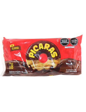 PICARAS GALLETAS DE CHOCOLATE PACK X 8 UN X 304 GR