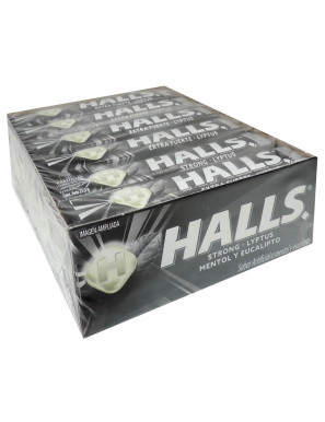HALLS CARAMELOS EN BARRA NEGRO STRONG X 12 UN