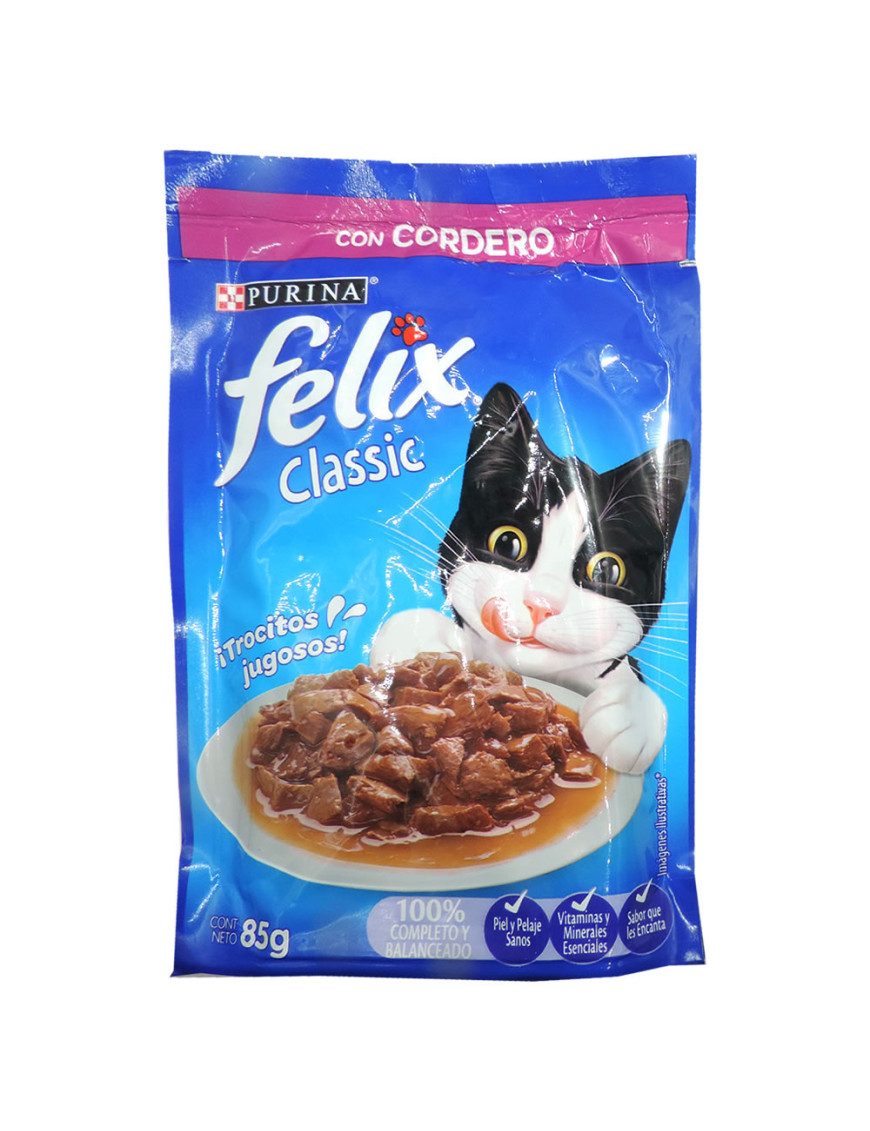 PURINA FELIX SACHET X 85 GR CLASSIC CON CORDERO