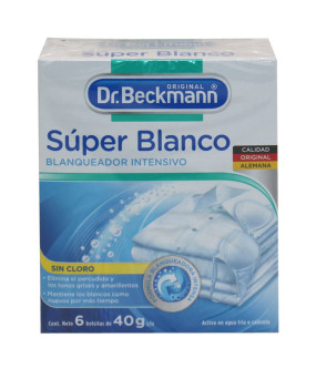 DR.BECKMANN SUPER BLANCO BLANQUEADOR 6 X 40 GR SIN CLORO