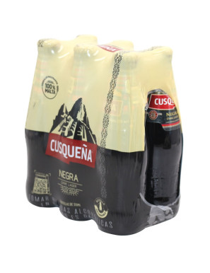 CERVEZA CUSQUEÑA BOTELLA X 310 ML. MALTA/NEGRA SIX PACK