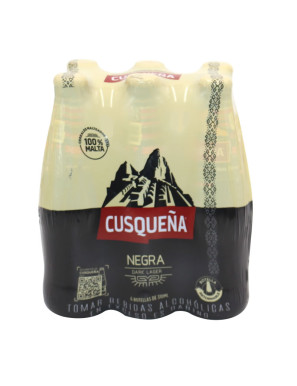 CERVEZA CUSQUEÑA BOTELLA X 310 ML. MALTA/NEGRA SIX PACK