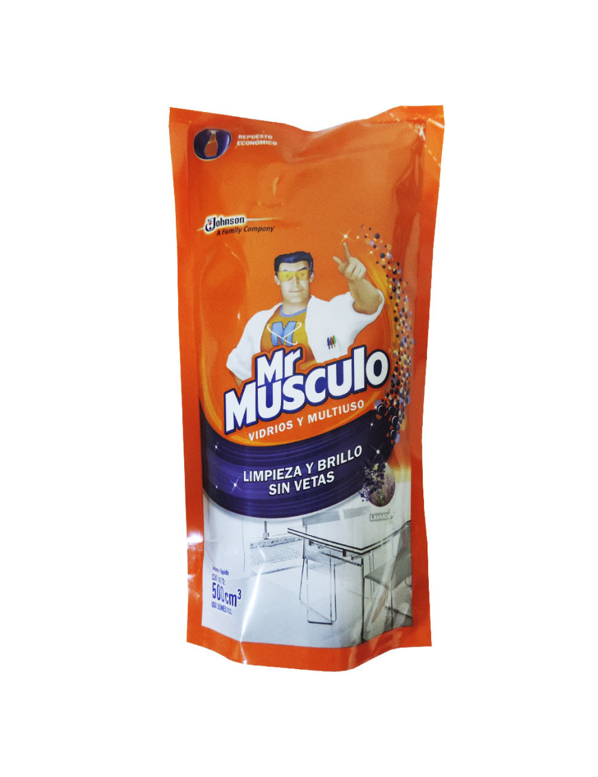 MR. MUSCULO SACHET X 500 ML. VIDRIOS MULTIUSOS (LAVANDA)