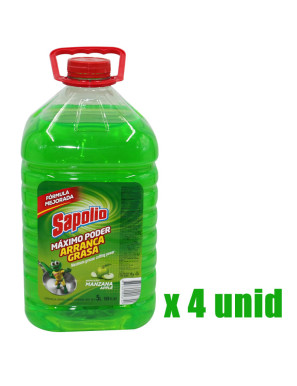 SAPOLIO LAVAVAJILLA GL. X 5 LT MANZANA X 4 UN