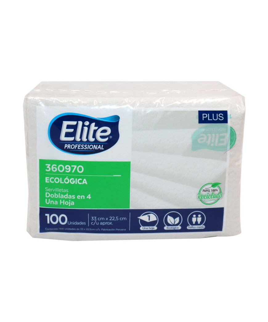 SERVILLETA ELITE ECOLOGICA (33 X 22.5) X 100 UN. (360970)