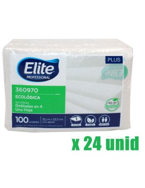 ELITE SERVILLETAS ECO NATURAL (33 X 22.5) X 100 UN. X 24 UN. (361704)