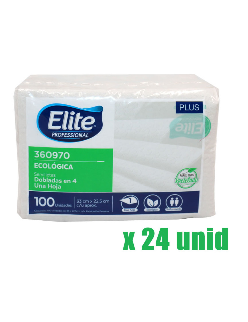 ELITE SERVILLETAS ECO NATURAL (33 X 22.5) X 100 UN. X 24 UN. (361704)