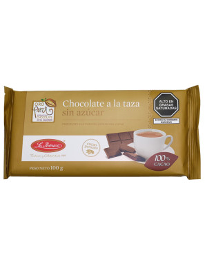 LA IBERICA CHOCOLATE PARA TAZA 100 % CACAO  X 100 GR. SIN AZUCAR