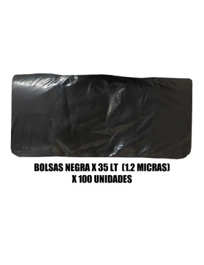 BOLSAS  NEGRAS X 35 LT X 100 UN ( 1.2 MICRA ) PLAST