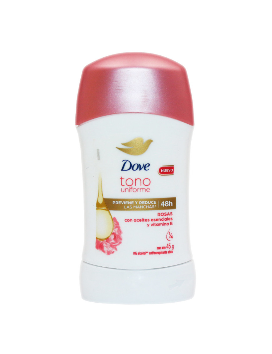 DOVE DESODORANTE BARRA TONO UNIFORME X 45 GR. ROSAS VITAMINA E
