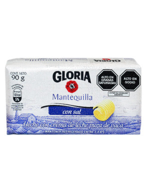 GLORIA MANTEQUILLA BARRA X 90 GR. CON SAL