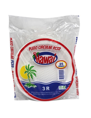 PLATOS DESCARTABLES PLASTICO N 22 X 25 UN