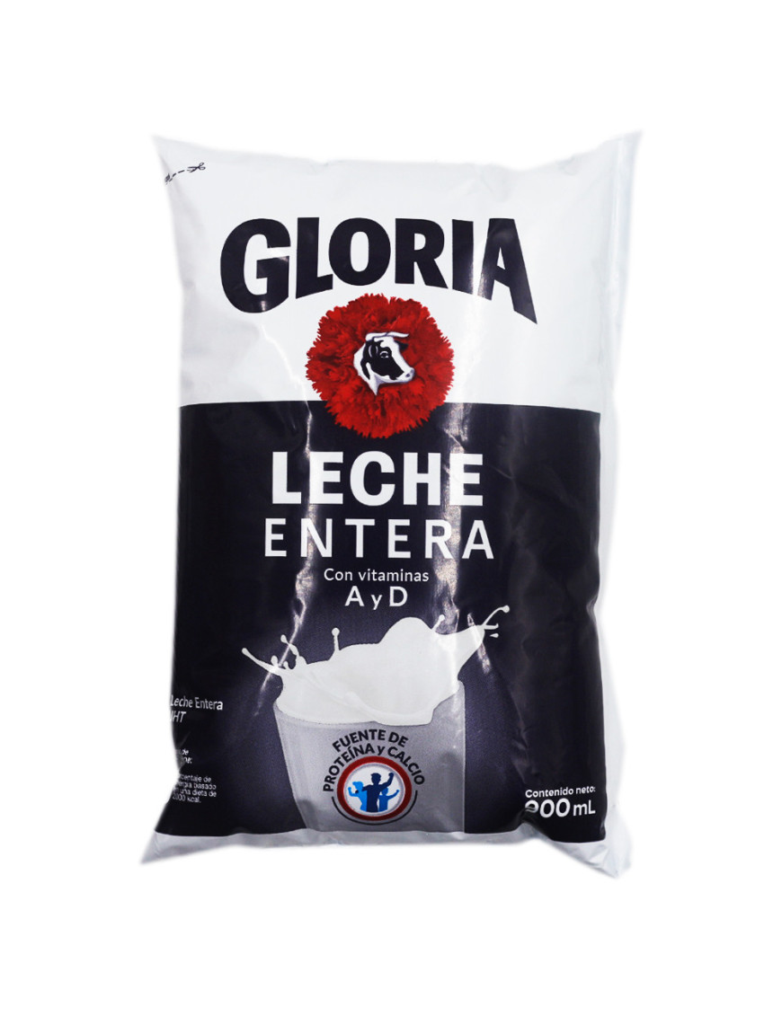 GLORIA LECHE UHT ENTERA BOLSA X 900 ML. AZUL