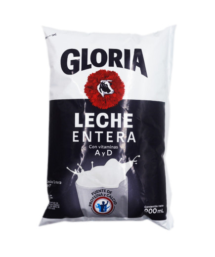 Gloria Leche Uht Entera Bolsa X Ml Azul