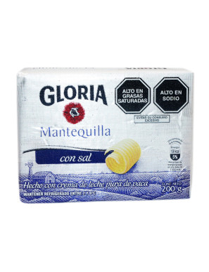GLORIA MANTEQUILLA BARRA X 200 GR. CON SAL