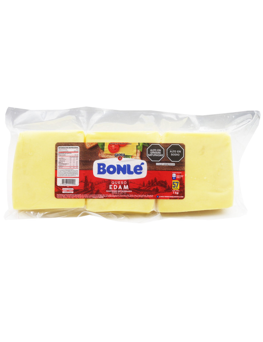 GLORIA BONLE QUESO EDAM LAMINADO X 1 KG (56 TAJADAS)