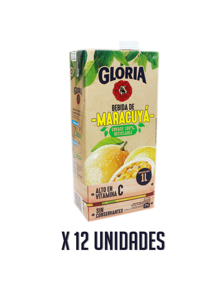 GLORIA BEBIDA DE MARACUYA X 1 LT. X 12 UN.