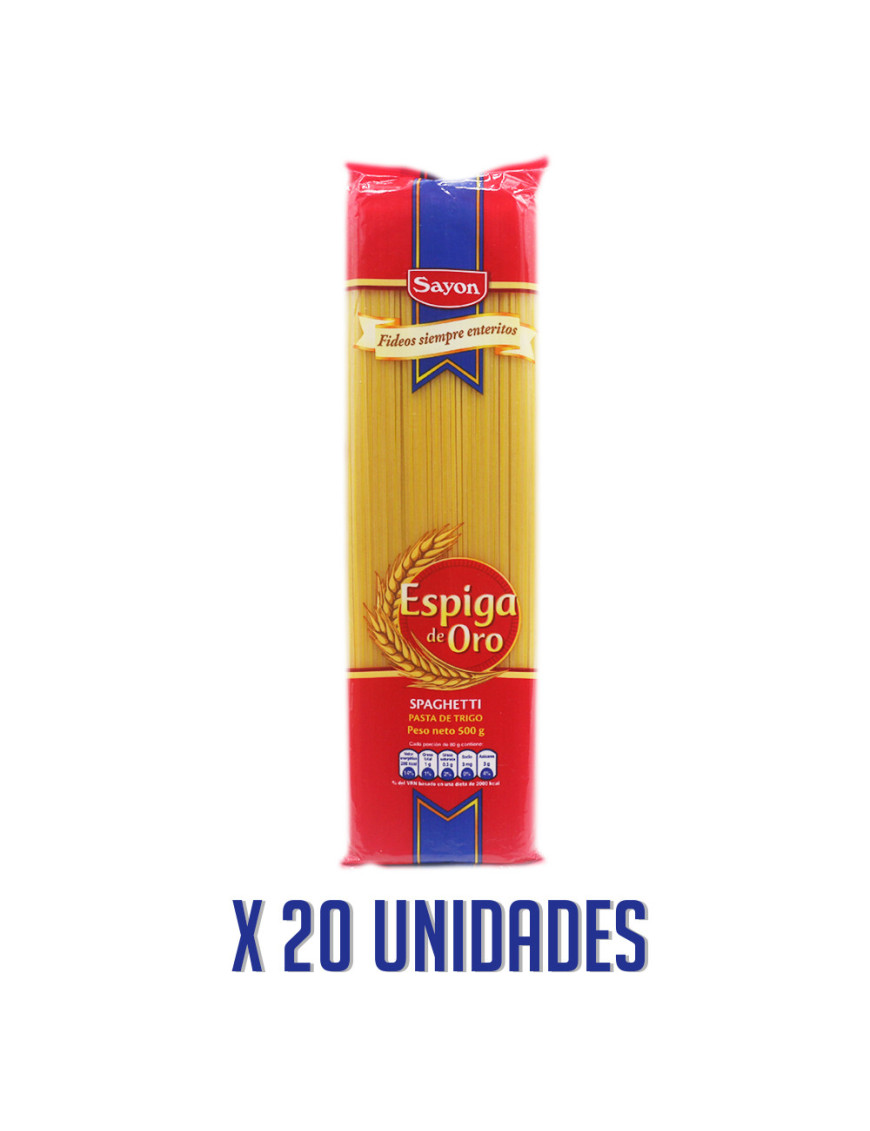 ESPIGA DE ORO FIDEO SPAGUETTI X 500 GR. X 20 UN.