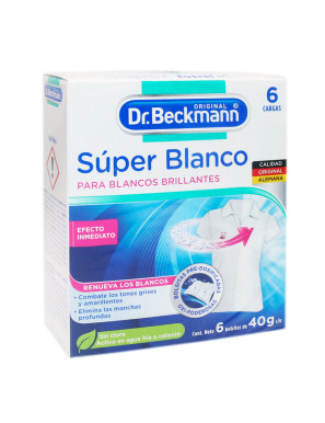 DR.BECKMANN SUPER BLANCO BLANQUEADOR 6 X 40 GR SIN CLORO