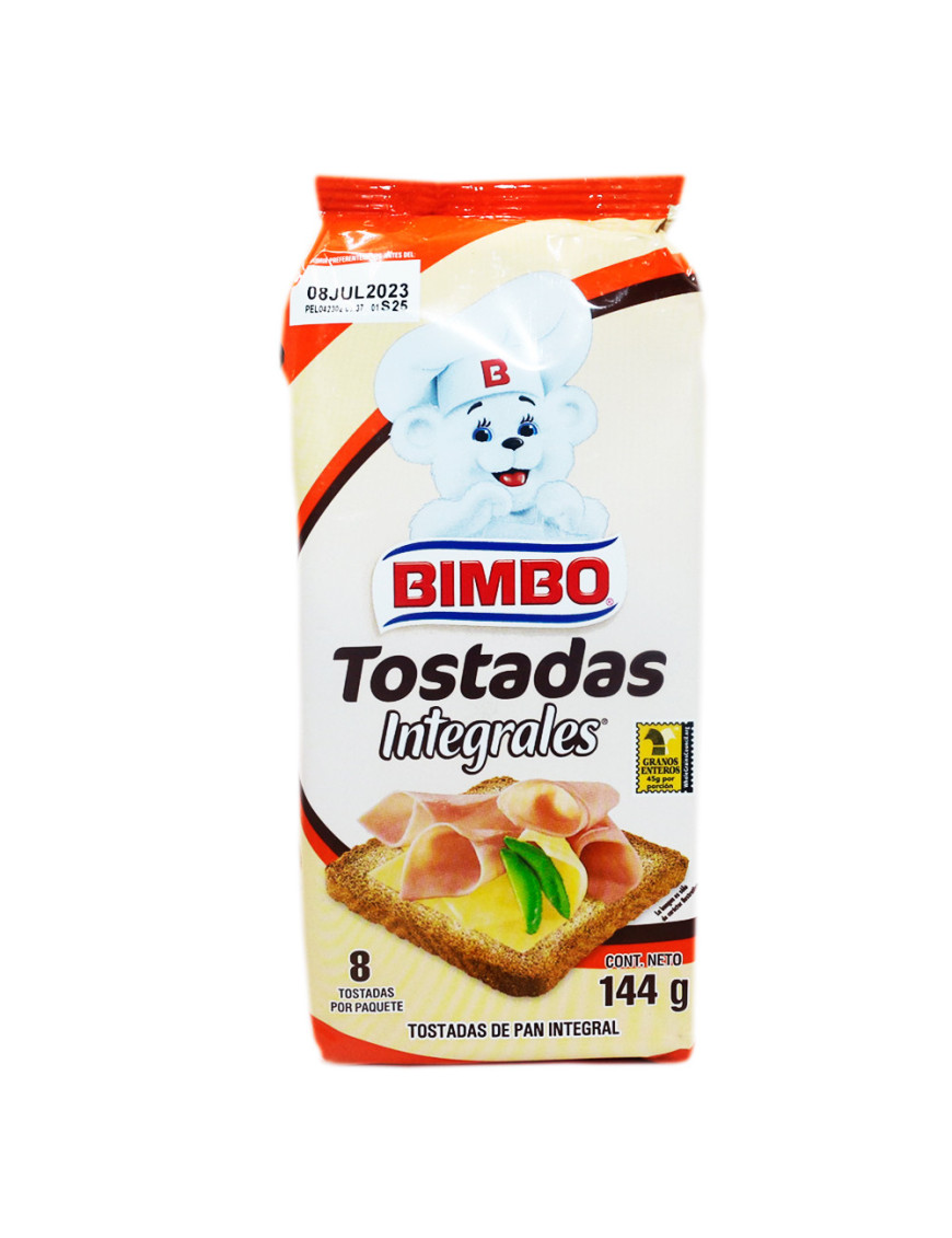 BIMBO TOSTADAS INTEGRALES X 144 GR. (8 UN)