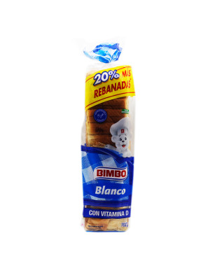 BIMBO PAN BLANCO XG EXTRA GRANDE X 750 GR.