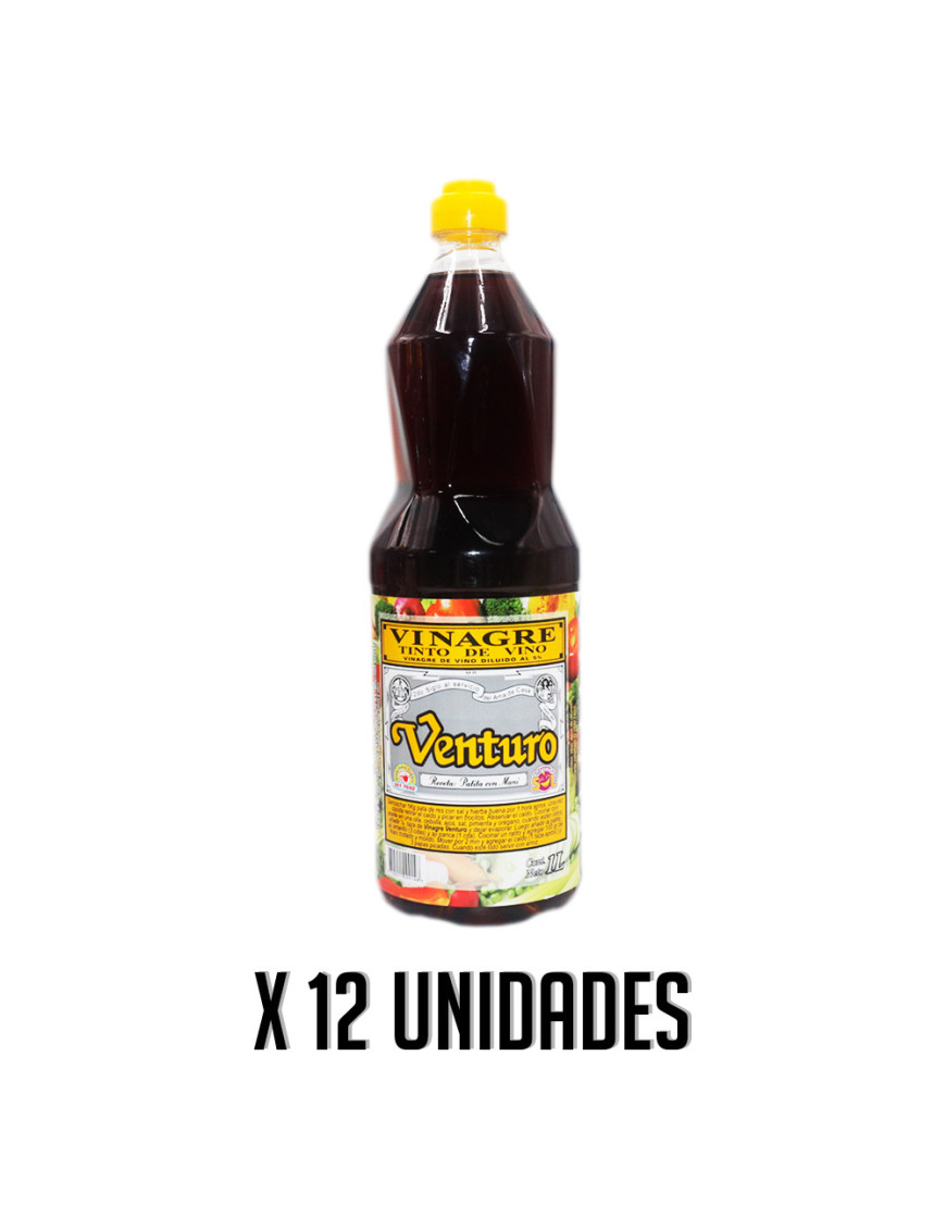 VINAGRE VENTURO X 1 LT. TINTO X 12 UN