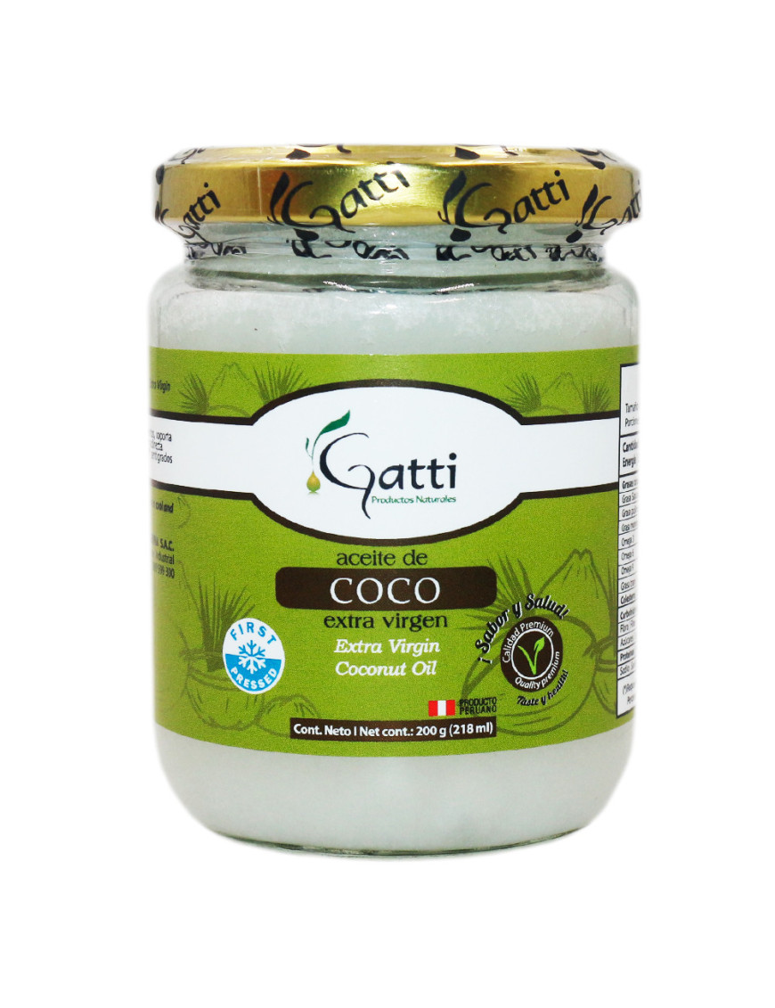 GATTI ACEITE DE COCO X 200 GR.(230 ml) EXTRA VIRGEN