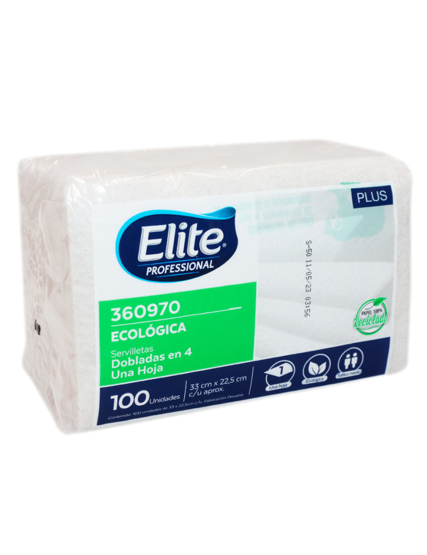 ELITE SERVILLETAS ECO NATURAL (33 X 22.5) X 100 UN. (361704)