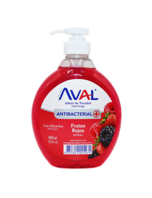 AVAL JABON LIQUIDO FRASCO X 400 ML. ANTIBAC. FRUTOS ROJOS