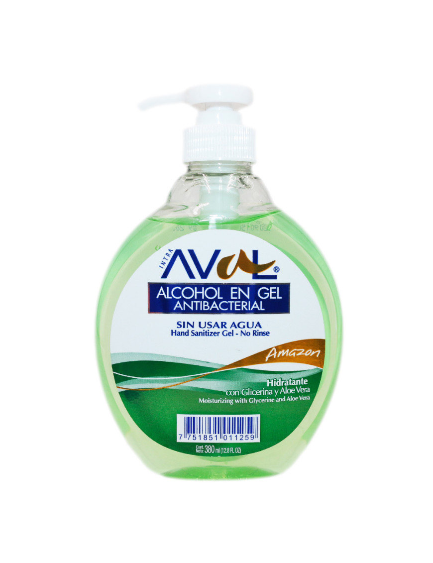 AVAL HAND GEL SANIZANTE FRASCO X 380 ML. AMAZON