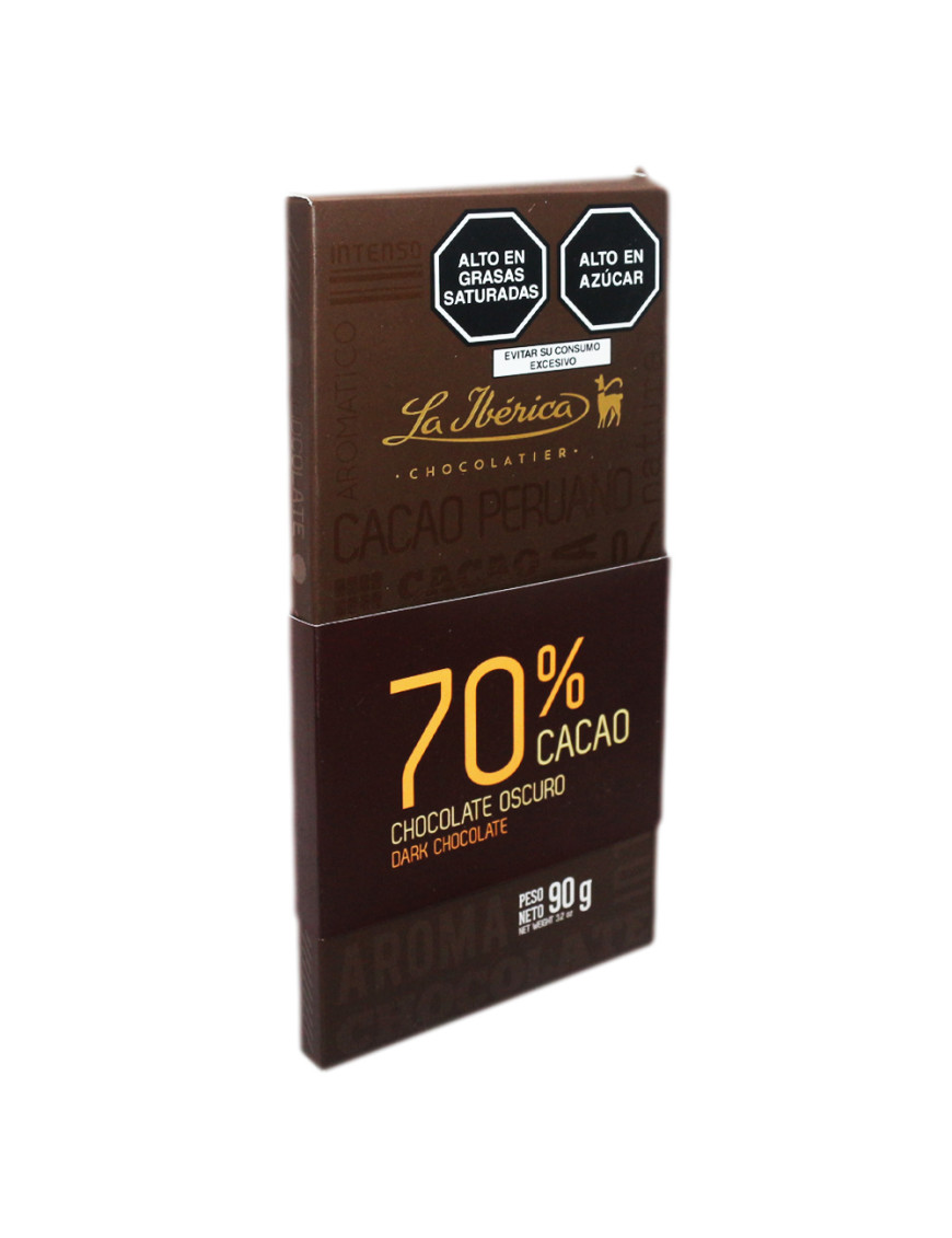 LA IBERICA TABLETA DE CHOCOLATE 70% CACAO X 90 GR