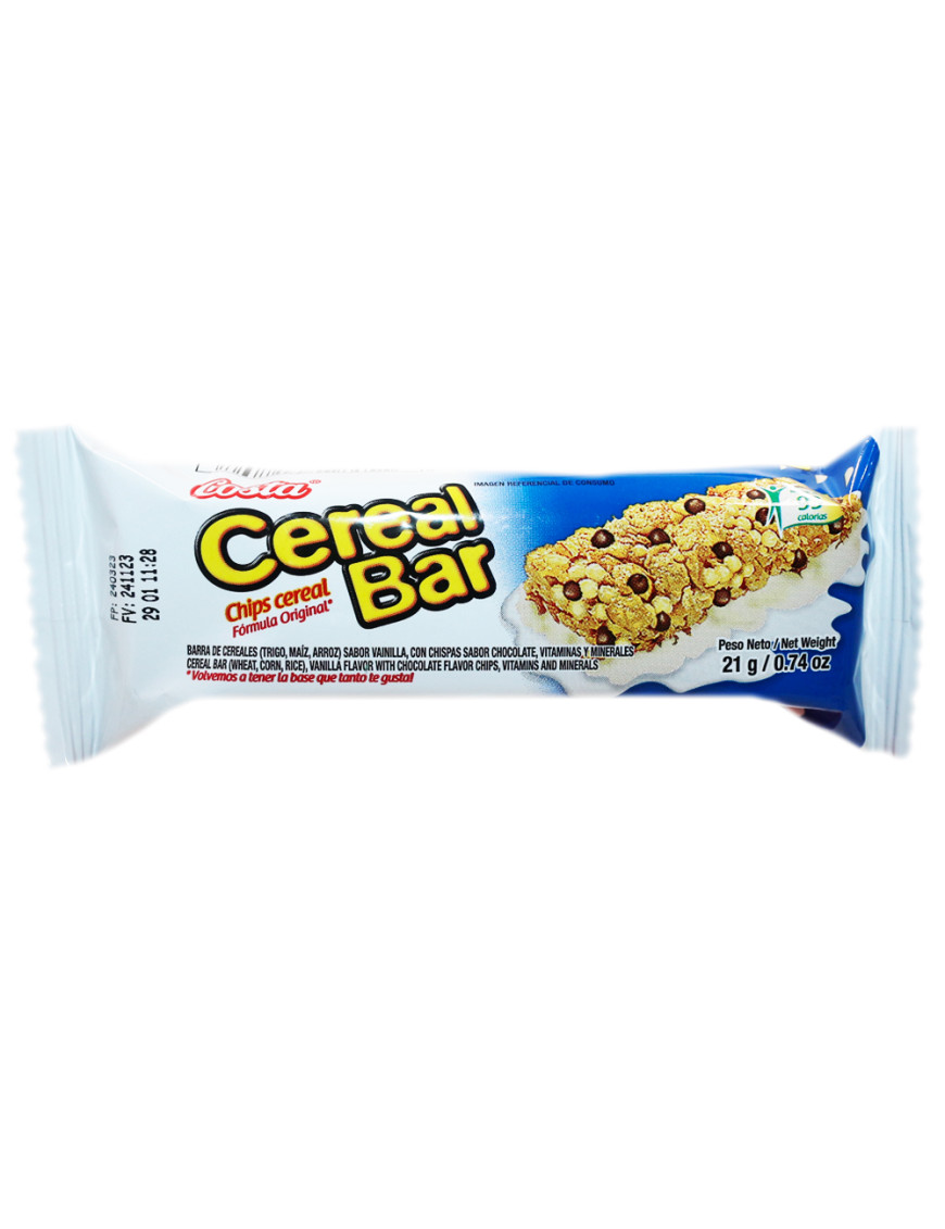 COSTA CEREAL BAR X 21 GR CHIPS LECHE