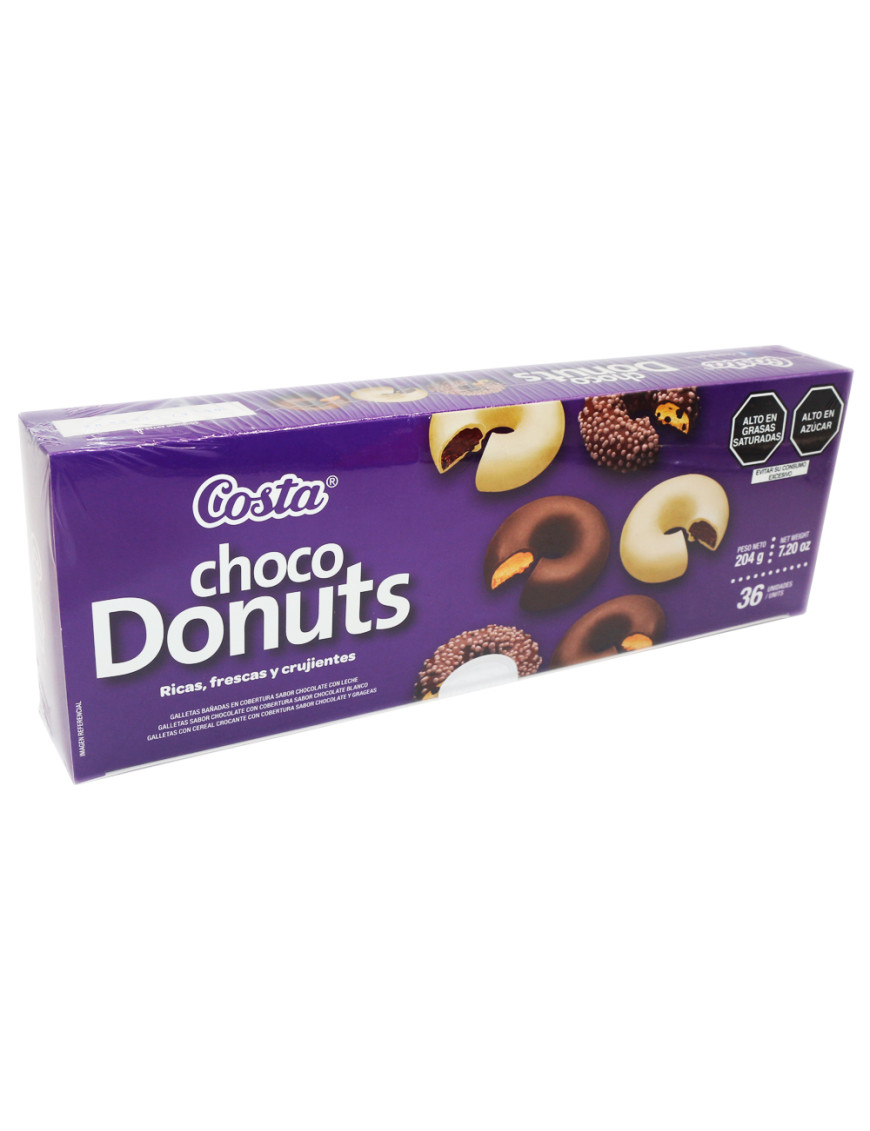 COSTA GALLETAS CHOCODONUTS CAJA X 204 GR