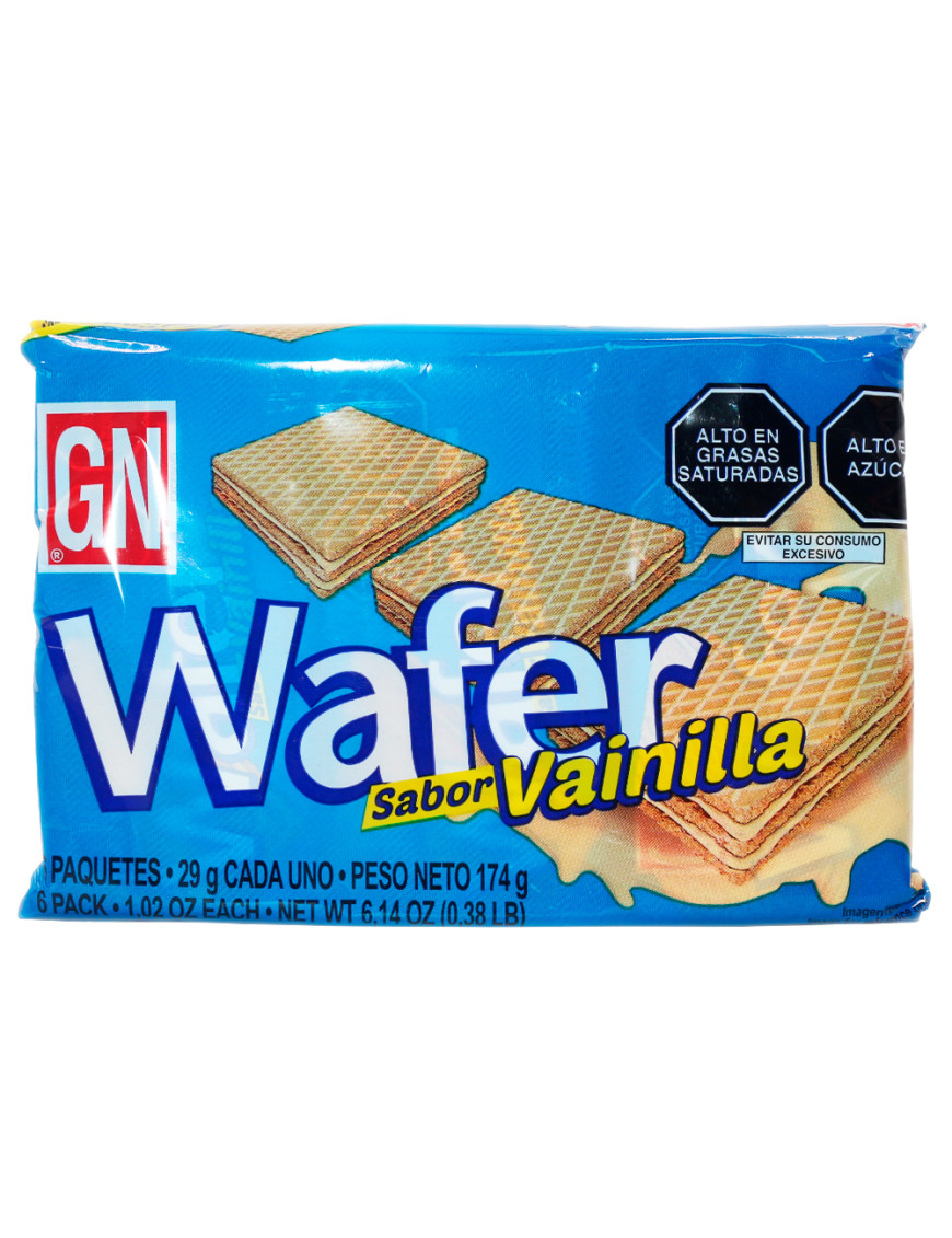 GN WAFER X 174 GR. SIX PACK VAINILLA