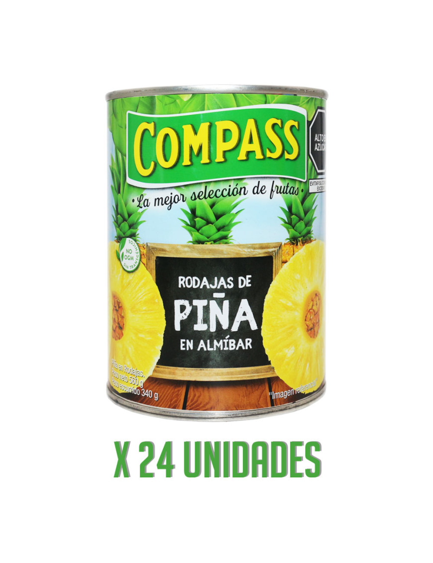 COMPASS RODAJAS DE PIÑA LATA X 560 GR X 24 UN