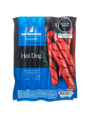SAN FERNANDO HOT DOG X 5 UN (220 GR)