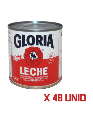GLORIA LECHE TARRO CHICO X 170 GR.  ROJA/LIGHT X 48 UN